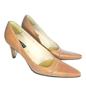 KATE SPADE sz 5B Brown Leather Pointed Toe Pumps Heels